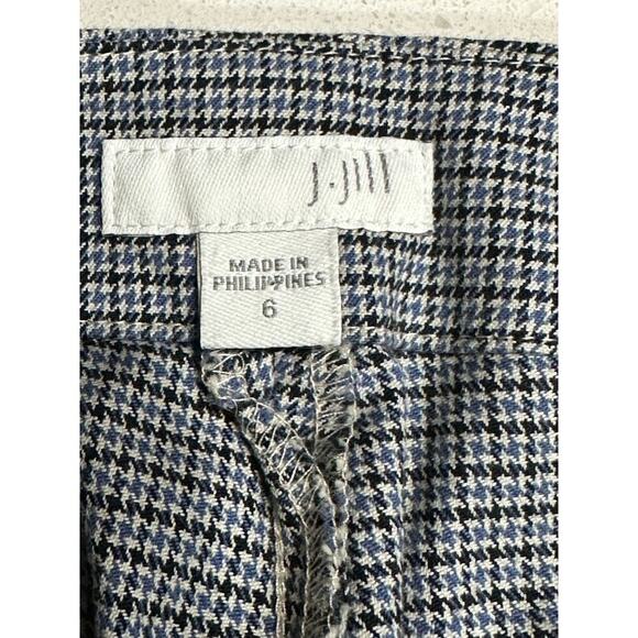 J Jill Houndstooth Plaid Pants Slim Leg Knit Stretch Pockets Black Blue career 6 - Picture 3 of 10